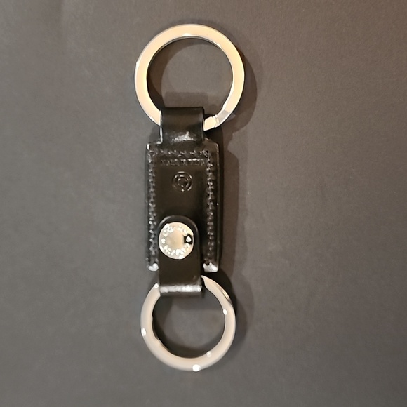 COACH Black Leather Valet Key Rings, Unisex - Picture 3 of 5